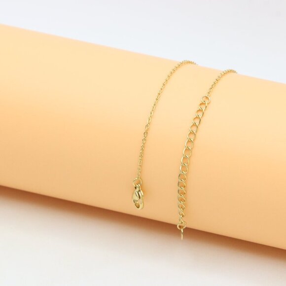 Chic Dual Chain Yellow Necklace with Polished Oval Pendant Charm, XPNL0366 - Picture 13 of 13